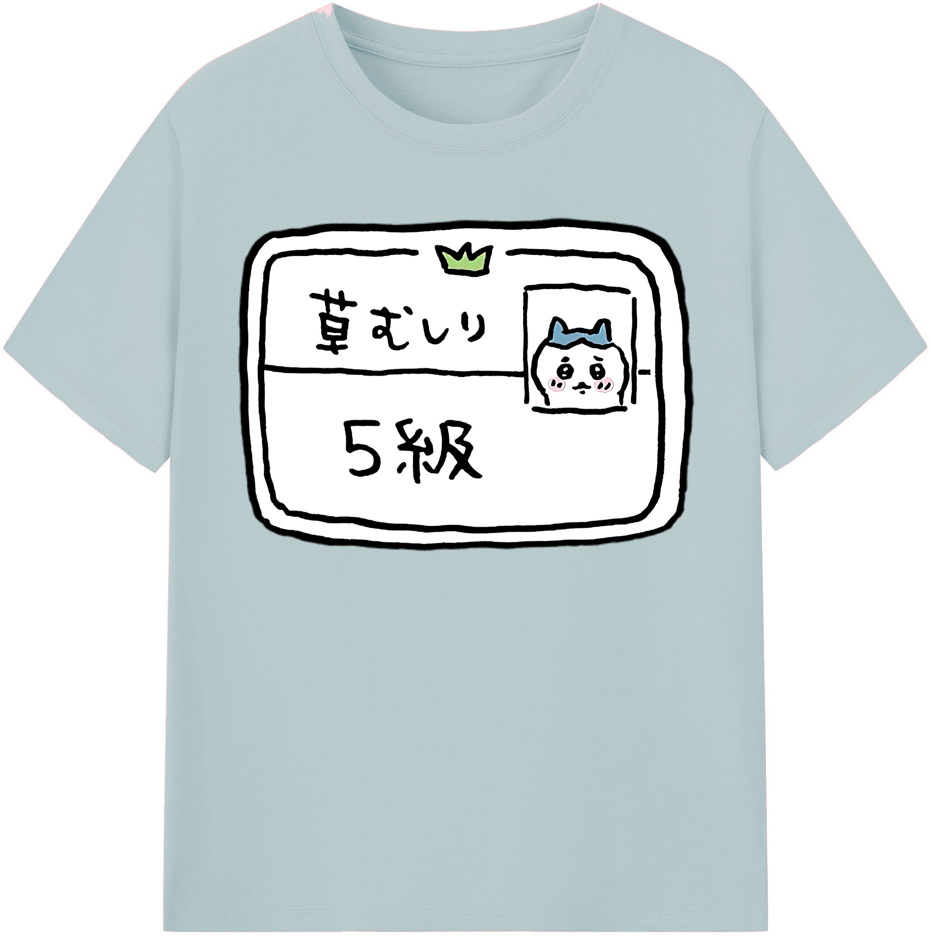 （画像用） ちいかわ ハチワレ Chii-kawa hachiware 綿100％半袖Tシャツ（フロントプリント）